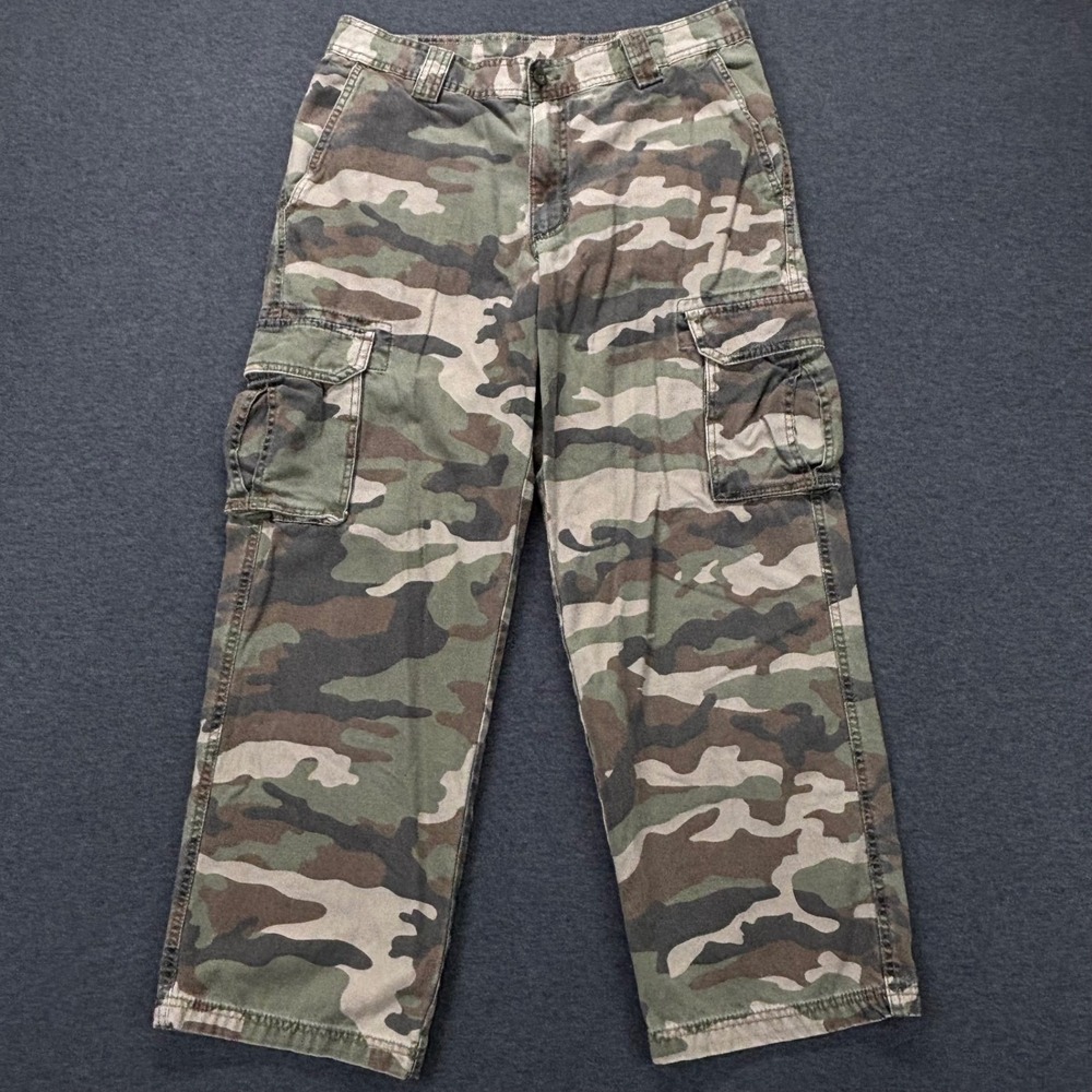 OutdoorLife Cargo Pants Mens 34x29 Camo Cotton Relaxed Fit Utility Pockets
